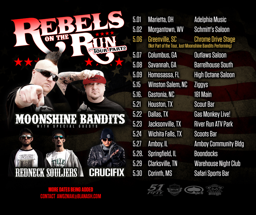 Moonshine Bandits Bandits Tour kicks off May with Redneck Souljers